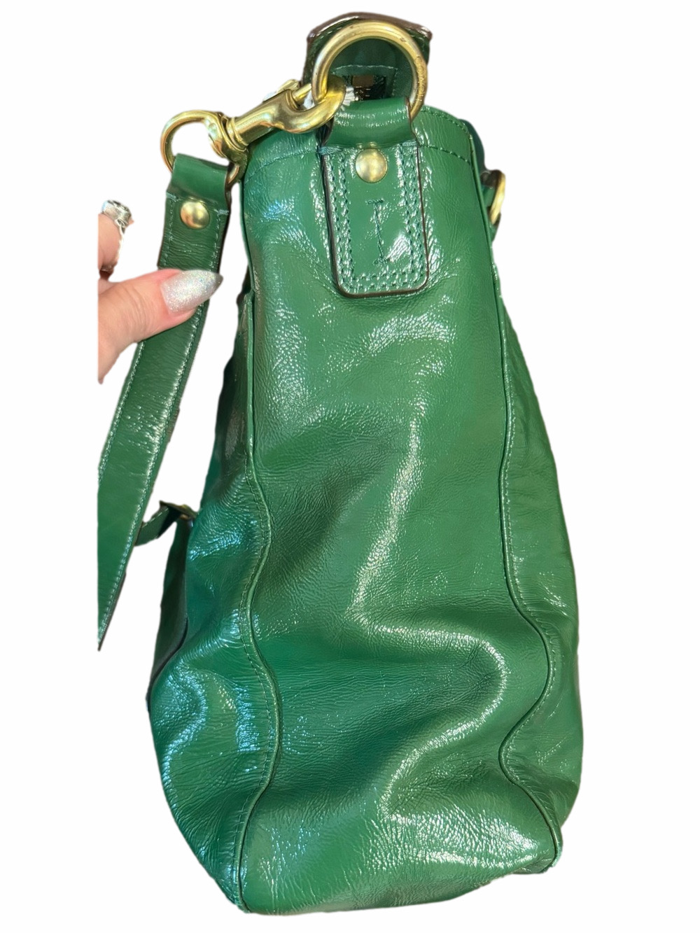 Coach Chelsea Green Patent Leather Convertible Tote/Satchel EUC - Picture 8 of 16